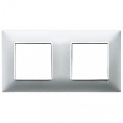 Plaque Plana 2+2 techn. argent mat - entraxe 71 - 14643.20 - Electrique