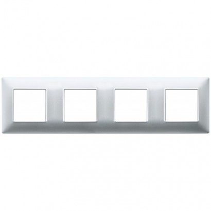 Plaque Plana 2+2+2+2 techn. argent mat - entraxe 71 - 14669.20 - Electrique