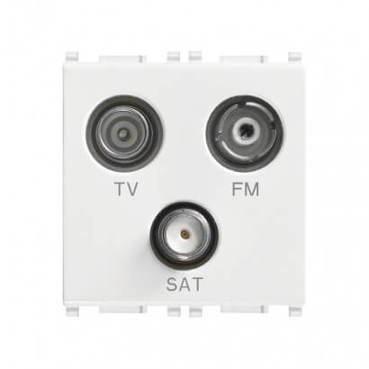 Prise TV-FM-SAT directe 3sorties blanc - 14303 - Image & Son
