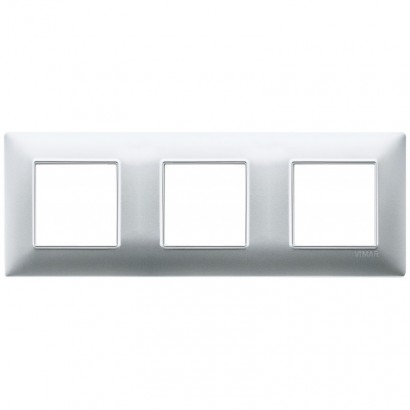 Plaque Plana 2+2+2 techn. argent mat - entraxe 71 - 14644.20 - Electrique