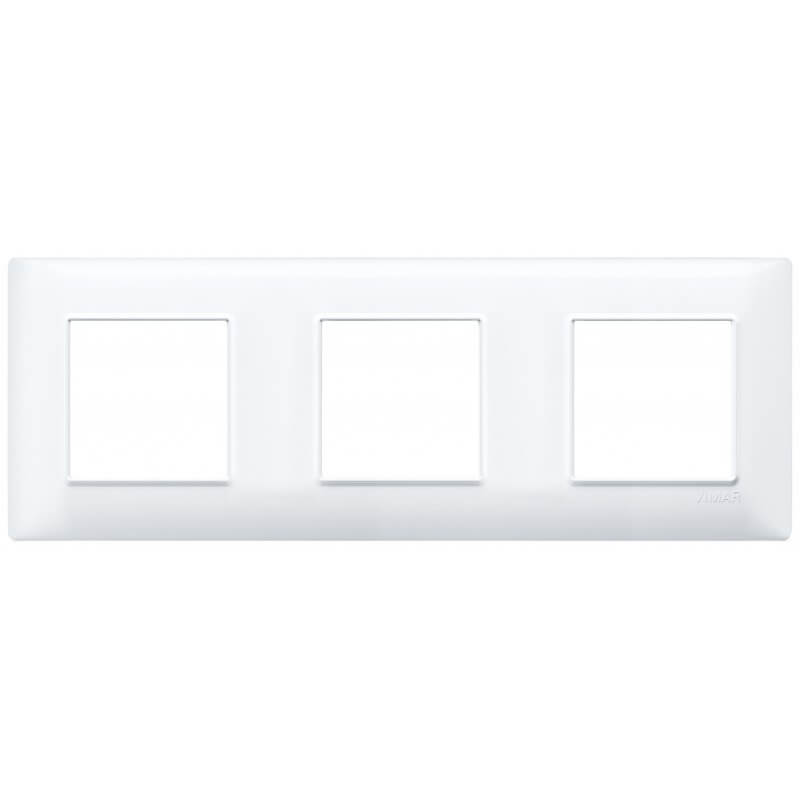 Plaque Plana 2+2+2 techn. Blanc - entraxe 71 - 14644.01 - Electrique