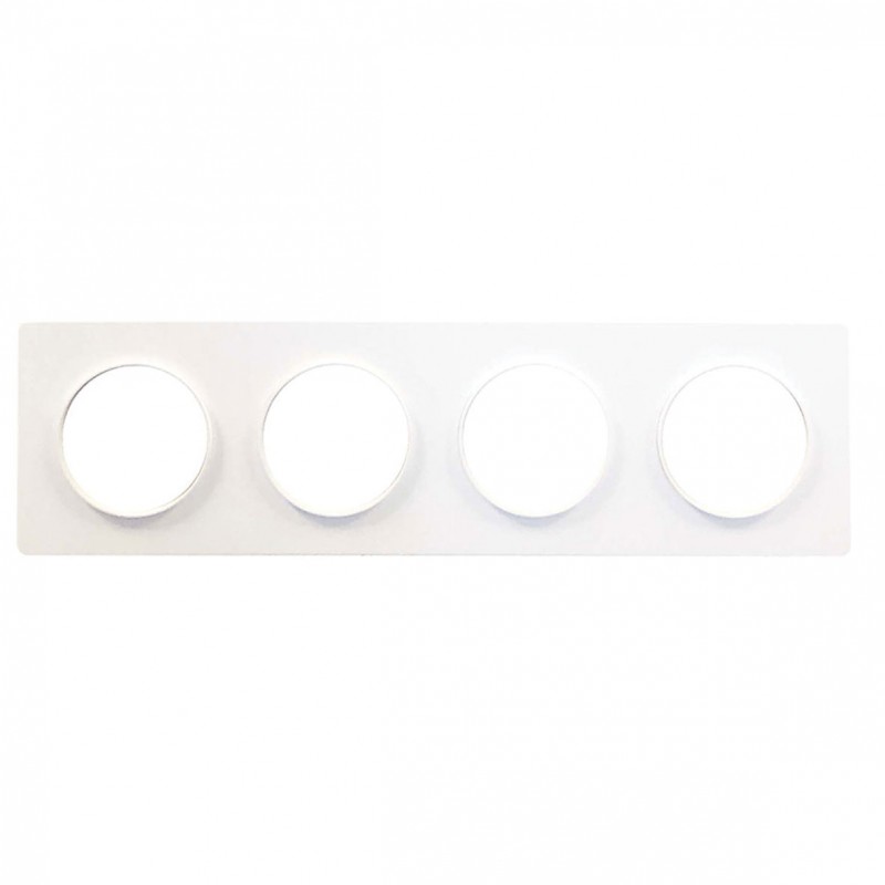 Plaque Quadruple Odace Styl blanc - S520708 - Electrique