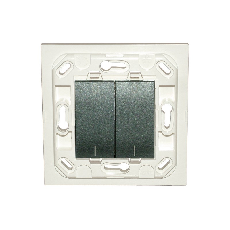 Interrupteur Eikon double I/O - anthracite - sans plaque - VITA2002GAIOSP - Electrique Interrupteur Eikon double I/O - anthracite - sans plaque - VITA2002GAIOSP - Electrique