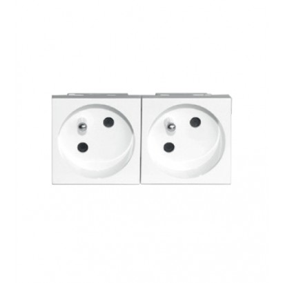 Prise double inclinée 2 Poles + T - DCP2PCIBC001 - DCP2PCIBC001 - Electrique